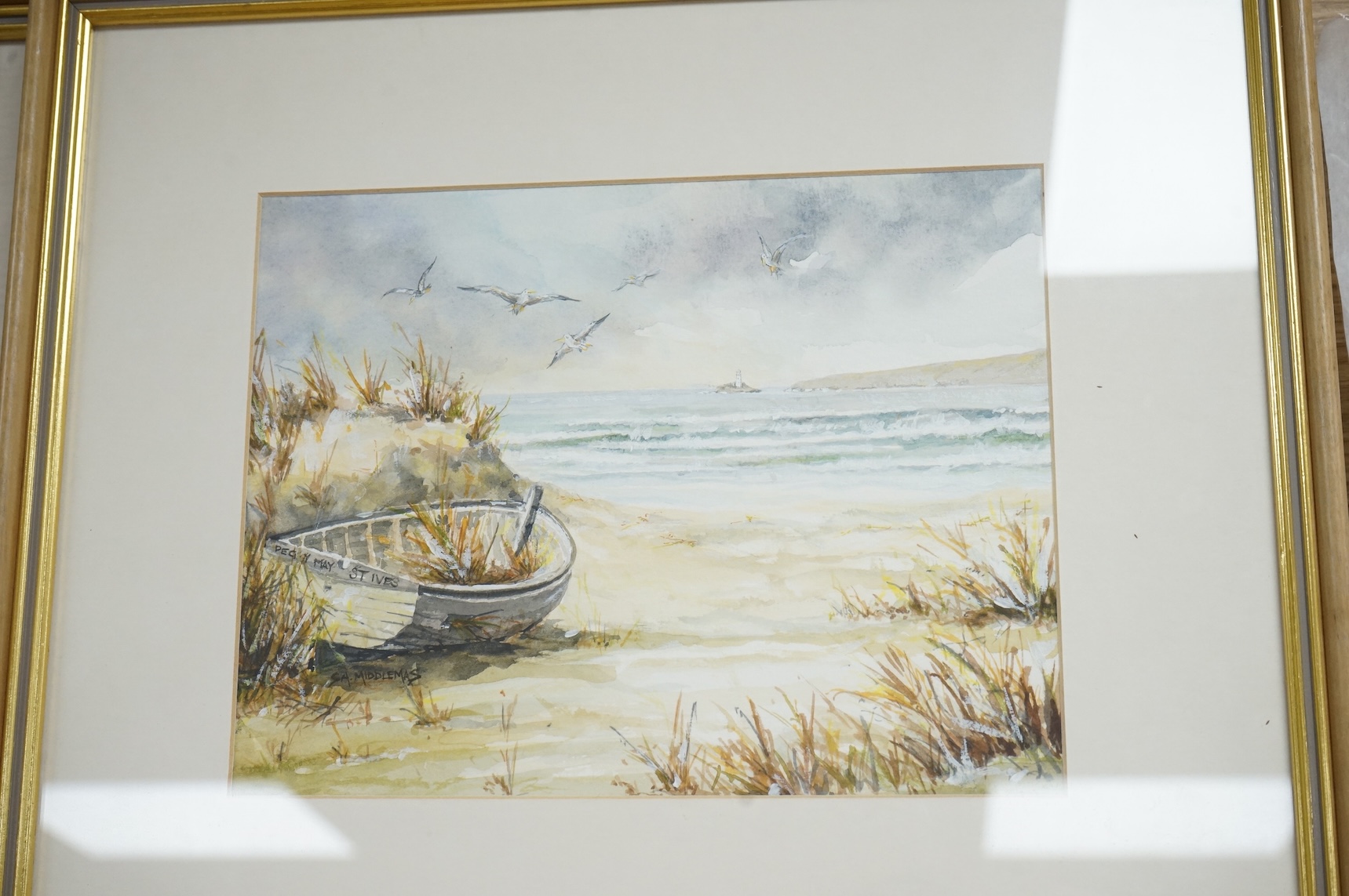 Stewart Middlemas (b.1944), pair of watercolours, St Ives coastal views, each signed, 17 x 23cm